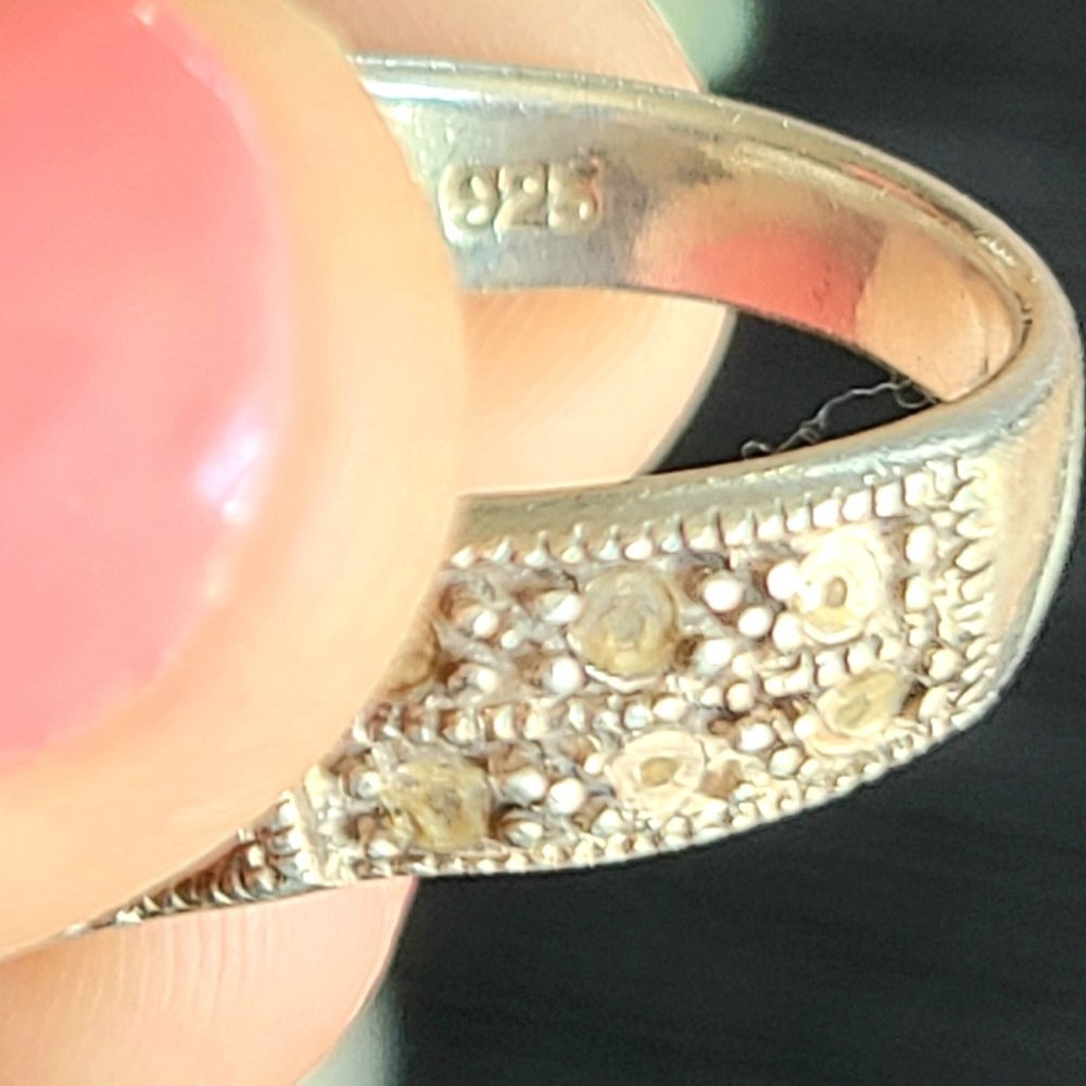 Vintage - Sterling Silver & Black Onyx & Marcasite Ring - Size 6.5-Signed 925 - Picture 7 of 9